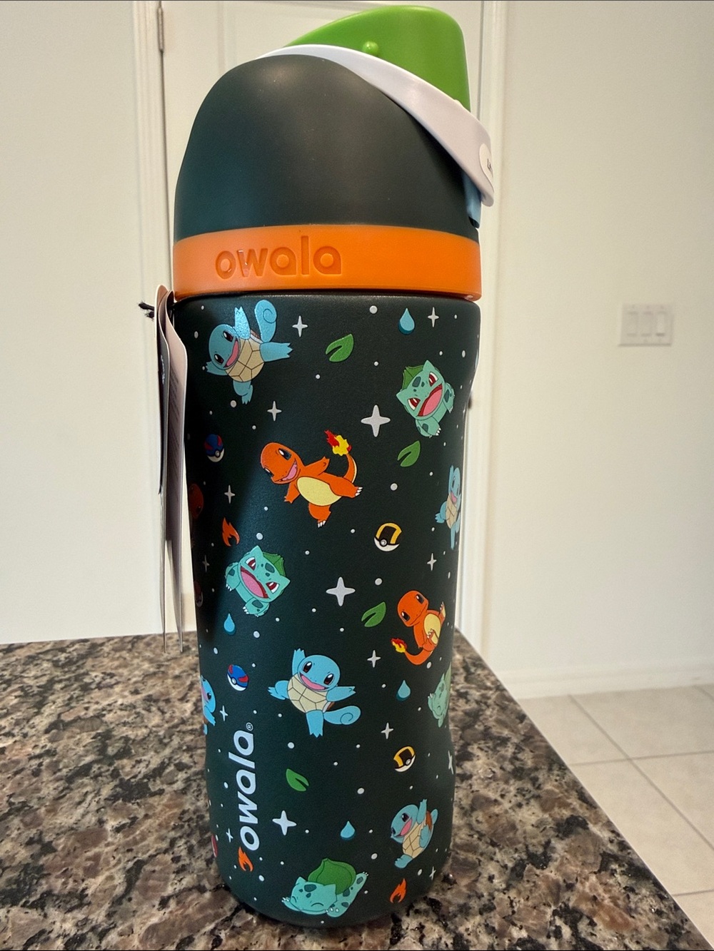 Owala Kids Black Orange Pokémon Stainless Water Bottle